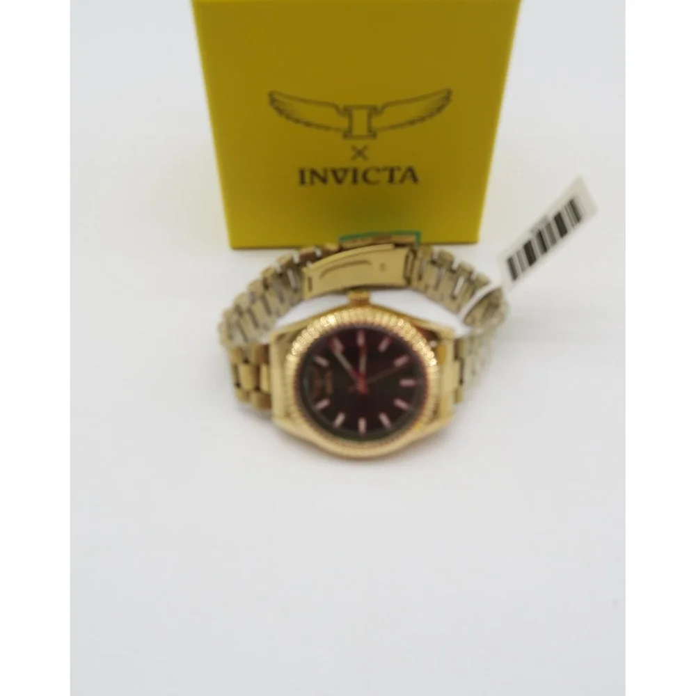 Invicta Specialty I by Invicta 40mm Gold Tone Green Dial Fluted Bezel Watch NEW